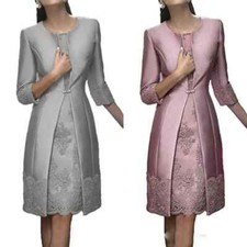 Rose Gold Mother Of The Bride Dress Suit Gowns VIntage Satin Lace Appliques