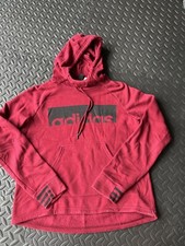 Womens Adidas Red Pullover Hoodie Size Small