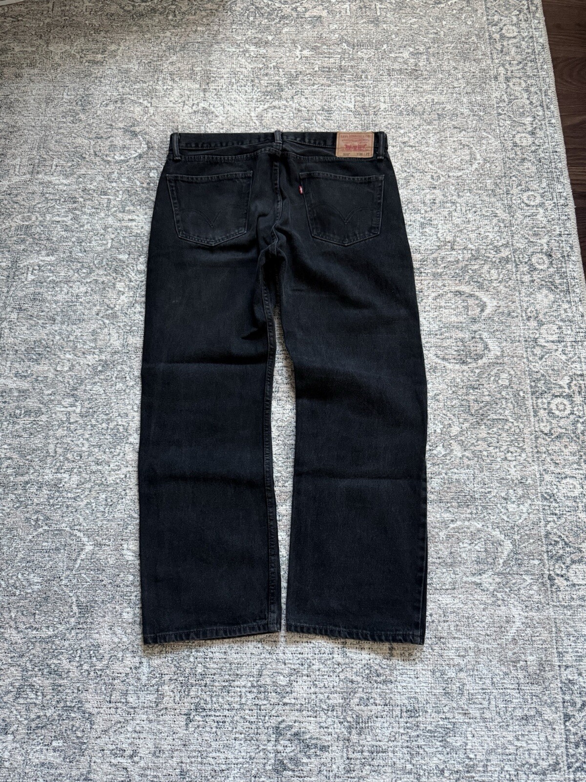 Crazy Vintage Levi's 505 Baggy Denim Jeans Black Y2K 36x29