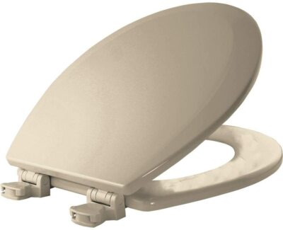 Bemis 500EC 146 Round Toilet Seat Almond Durable Enameled Wood Easy Clean