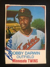 Minnesota Twins BOBBY DARWIN autographed 1975 Hostess