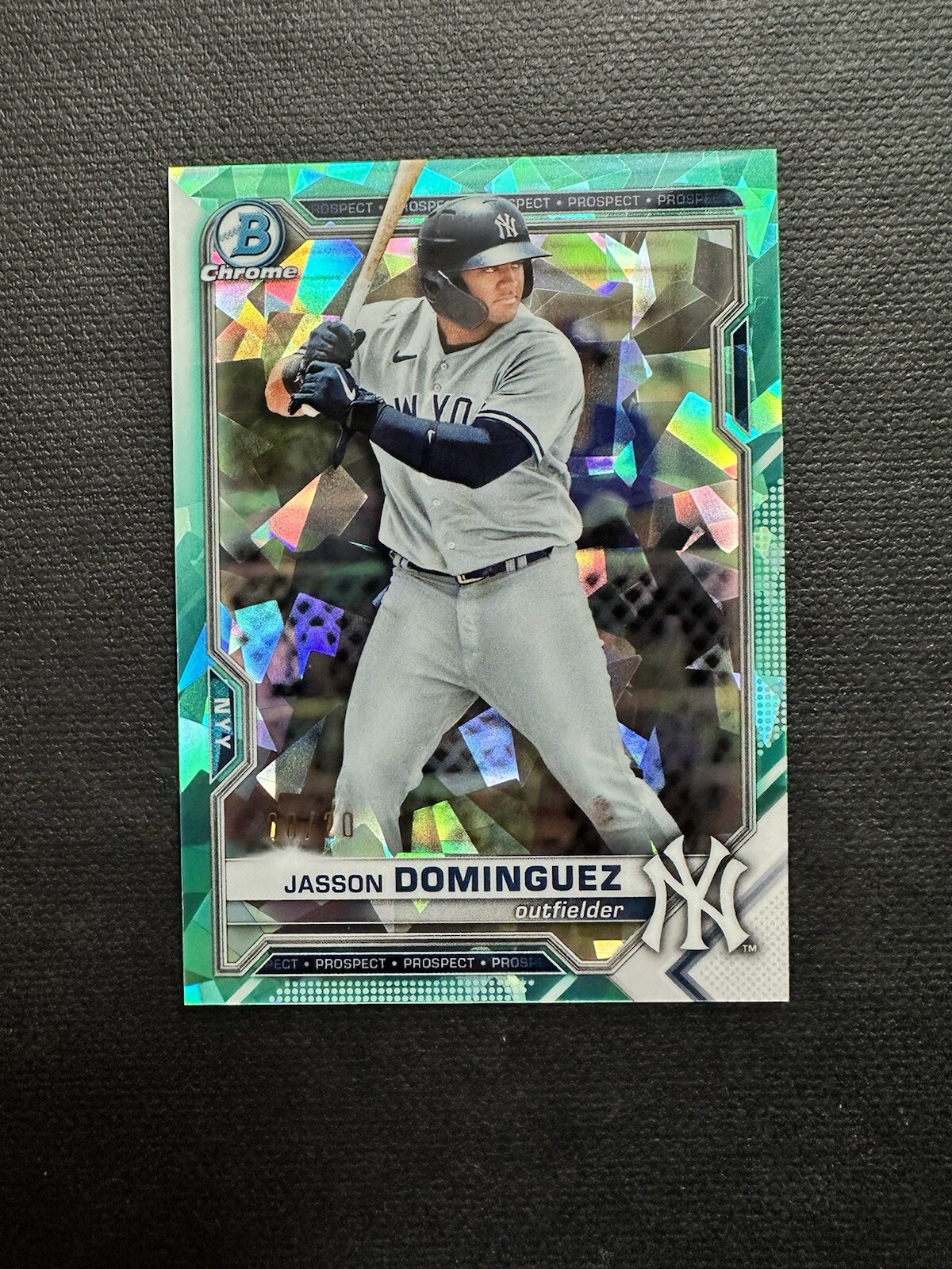 2021 Bowman Draft Chrome Sapphire Jasson Dominguez Aqua /20 RC Rookie