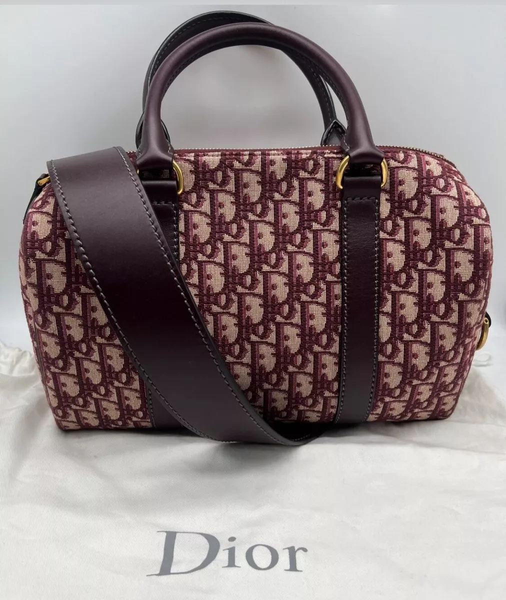 Christian Dior Trotter Boston Monogram Print Canvas Crossbody Bag