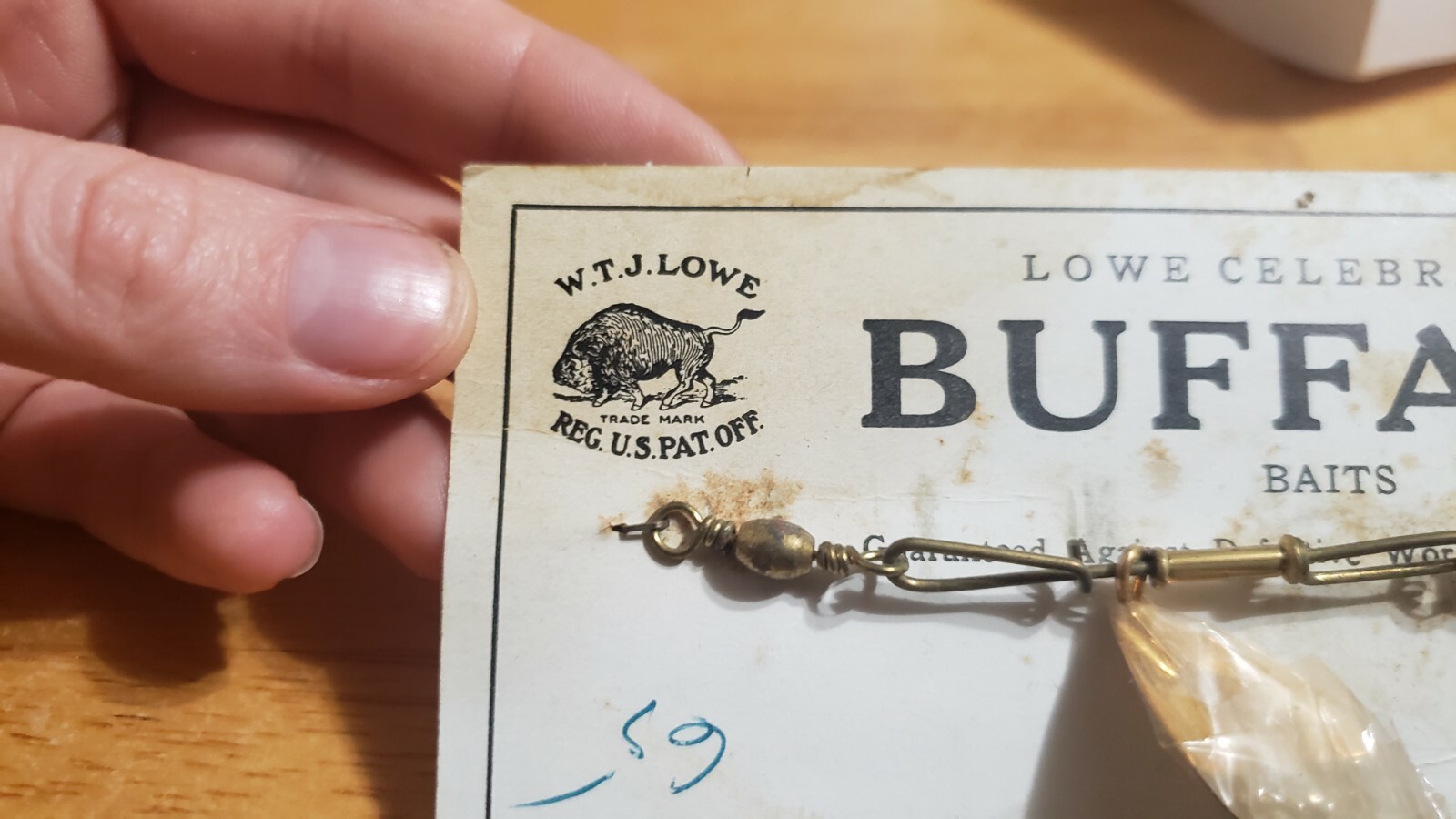 WTJ Lowe Celebrated New Vintage BUFFALO Baits NO. 2130 Sz 3 made in USA spinner