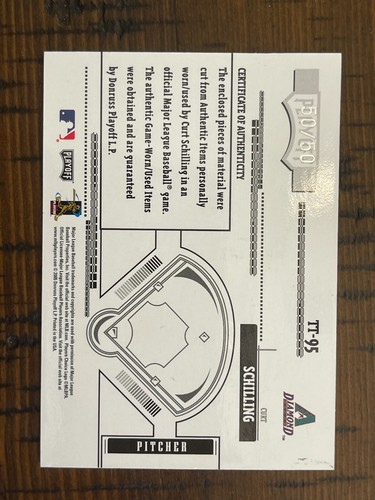 Curt Schilling 2005 Tools of the Trade Diamondbacks Game Used Jersey BAT /50 - Picture 2 of 2