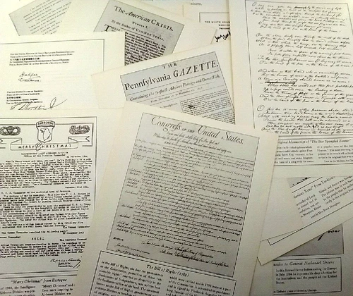 United States Historic Documents Reproduction Paper Copies 1400s-1900s Lot of 43