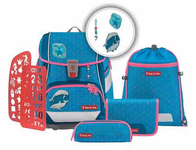 Step by Step 2in1 Plus Schulranzen-Set 6-teilig Dolphin Pippa hellblau