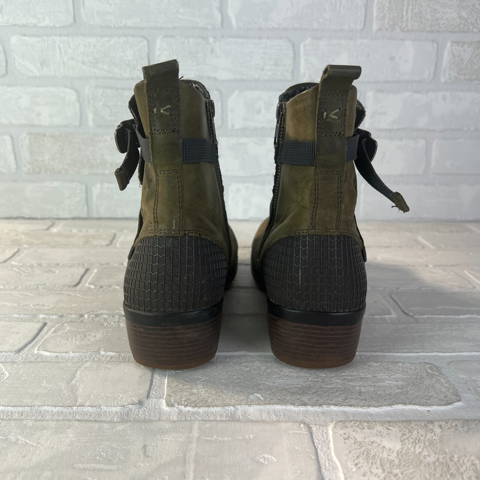 Stivali Keen Morrison donna 9 verdi pelle scamosciata cavigliere zip moto escursionismo