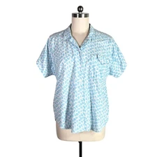 vintage 90s y2k gitano floral print button up shirt women XL top blouse boho vtg