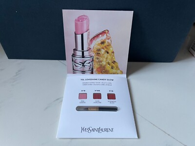 YVES SAINT LAURENT  LOVESHINE : CANDY GLOW  SAMPLE CARD  SEALED / * 3 Samples
