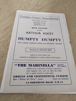 Arthur Askey im Programm ''Humpty Dumpty'', Golders Green Hippodrome - B999