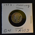 1938D Mercury Dime G+