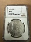 1885-O Morgan $1 Dollar PCGS MS64 NGC Brown Label Nice Coin Nice Luster