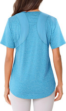 Maglietta Sportiva Donna Maniche Corte Maglia Palestra Traspirante Top Sportivo 