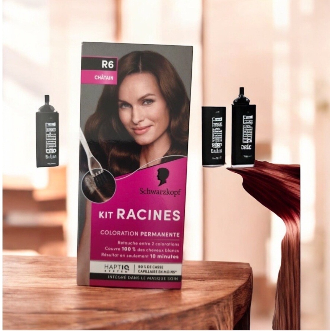 Coloration Kit Racines R6 Châtain Schwarzkopf pour Retouche Express