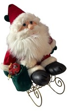 Santa 18" Gold Sled 17" NWOT Complete Plush Stuffed Animal