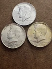 1968 And 1967 X 2 40% Silver Kennedy Half Dollars Lot Of 3 Coins ￼#24,33,44