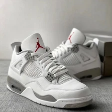 Jordan Air Jordan 4 Retro "White Oreo" Men's Mid Top Basketball Shoes Sneakers