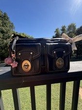 Coach Legacy Shoulder Bag Turn Lock Zip Pink Lining F12868