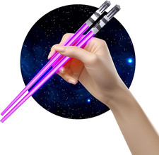 Chop Sabers Light up Lightsaber Chopsticks, 1 Pair, Purple