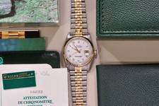 Rolex Datejust 36mm 1997 Box & Papers White Roman Numeral Jubilee Ref. 16233