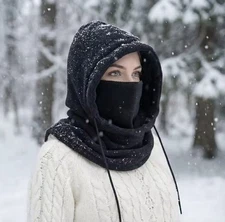 Winter Thermal Fleece Balaclava Ski Face Mask Cold Weather Neck Warm Scarf Hood
