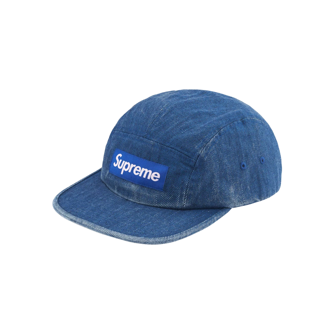 Casquette de camp en denim enduit suprême Royal   24SS