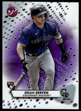 2023 Topps Pristine BRIAN SERVEN PURPLE REFRACTOR 8/99 ROCKIES RC #195