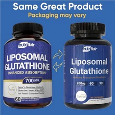 NutriFlair Liposomal Glutathione Setria 700mg Pure Reduced, Stable, EXP 04/28