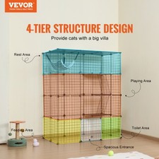 Large 4tier Cat Cage 41 x 28 x 55 Detachable Metal Wire Cat Enclosure