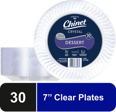 Chinet Crystal  Premium Plastic Dessert Plates, Clear, 7 , 30 Count
