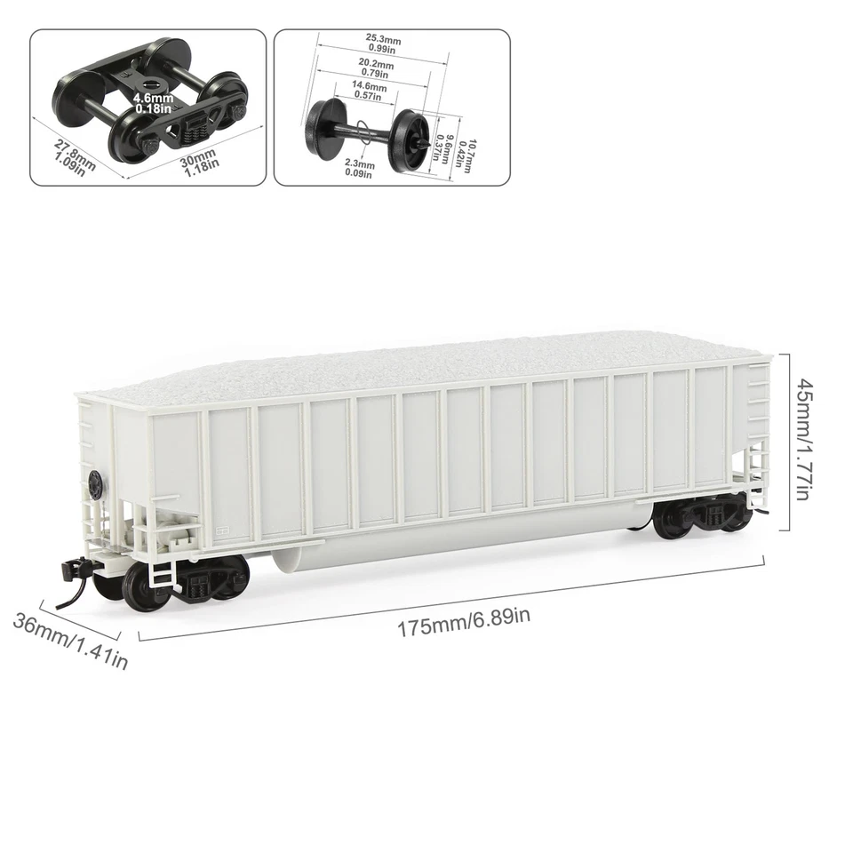 Evemodel HO Scale 1:87 Blank Unassembled Coal Wagon Coalporter Plastic C8771JJ - Image 3 of 4