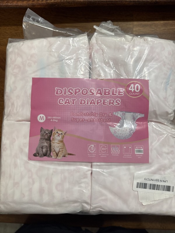 Disposable Cat Diapers  40 count size M