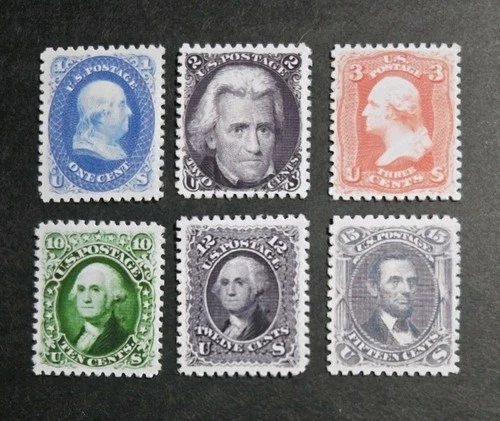 US Stamps SC# 86-91 1867 E Grill Collection Stamp Replica Set