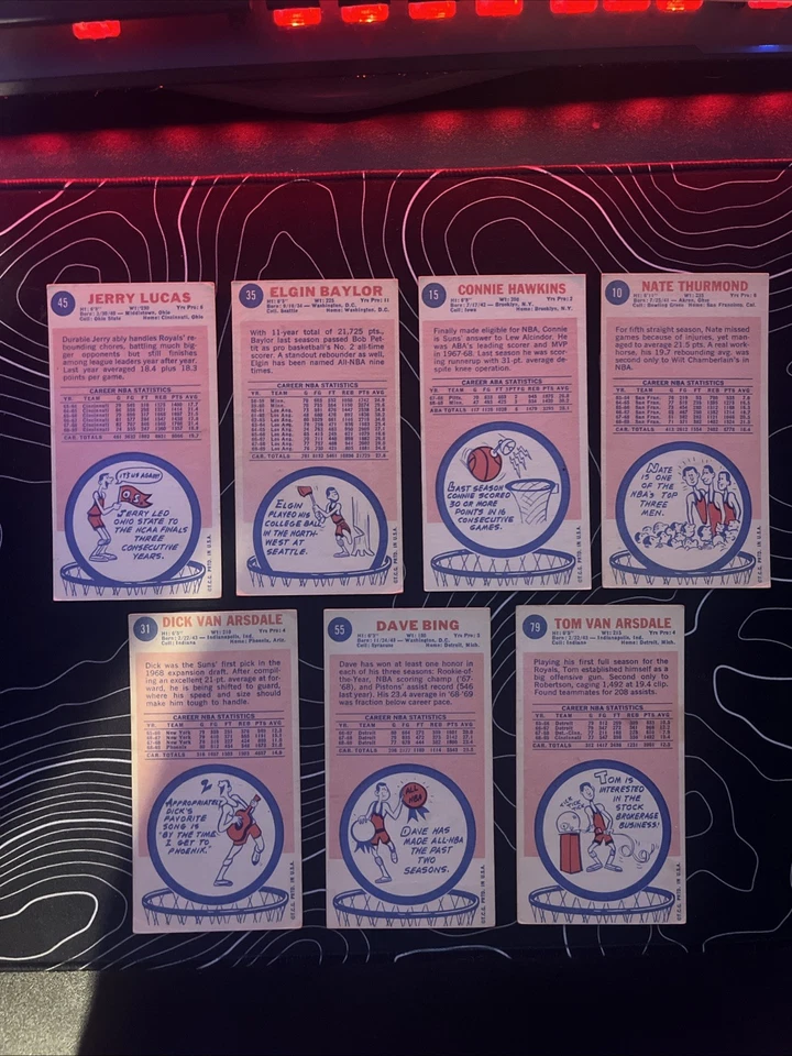 1969-70 Topps 批量 7 张卡 Lucas Baylor Hawkins Thurmond Arsdales Bing 名人堂 — 第 2/2 张图片