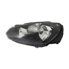 Silscvtt Left Headlight For Volkswagen Golf/Jetta Sportwagen 10-14 Black Halogen