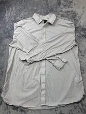 Banana Republic Mens Button Up Shirt Slim Fit Size XXL 2XL White Stripped
