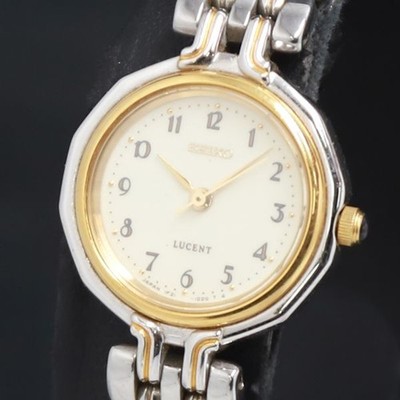 QZ Seiko Lucent 1F21-0J60 Ivory Dial Ladies Wristwatch 2000000 NSK KRK