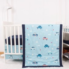 Baby 3-Piece Crib Bedding Set for Boys Girls, Including Soft Quilted Comforte...