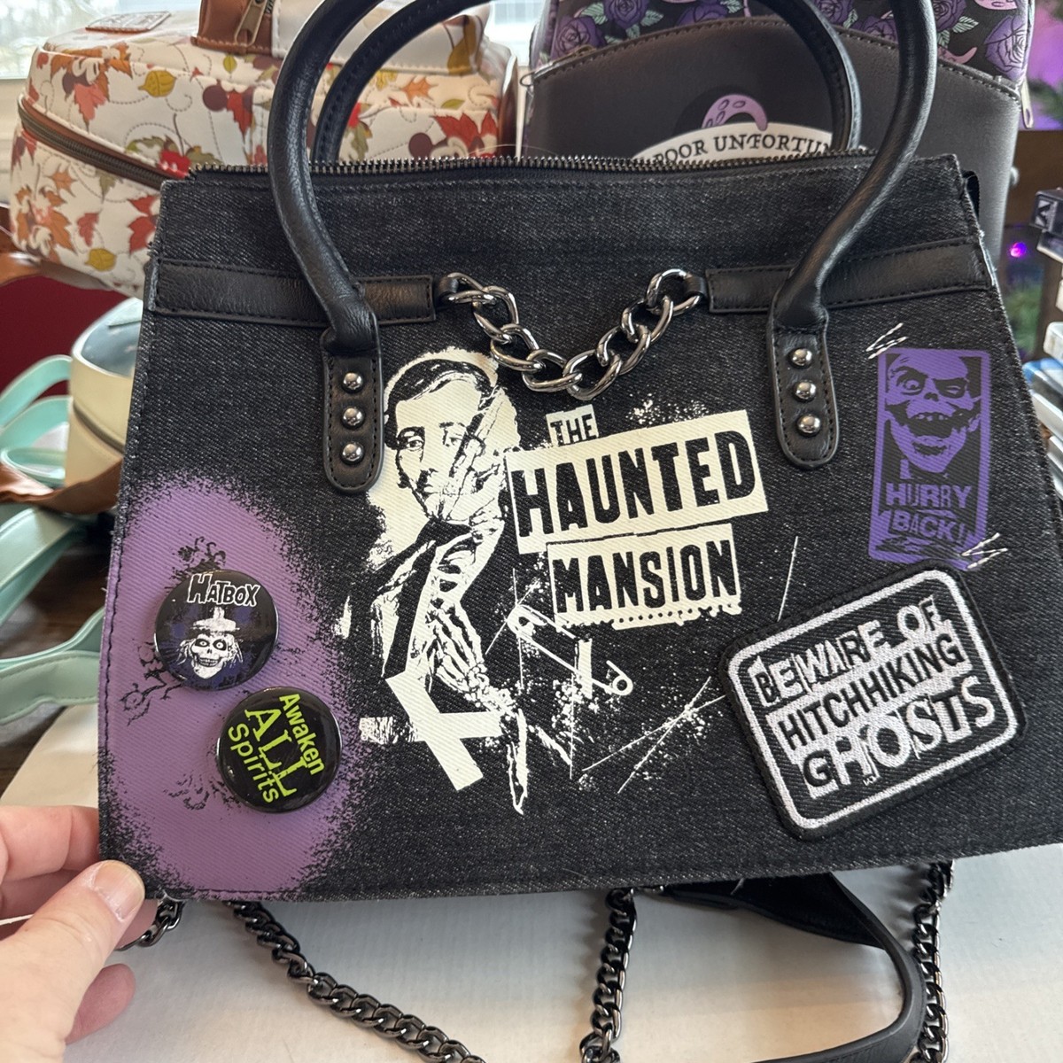 THE HAUNTED MANSION Loungefly DIsney GHOULISH crossbody  display picture 3