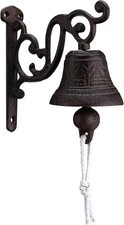 Blulu Outdoor Dinner Hanging Bell Cast Iron Wall Mounted Bell Large Heavy Duty R