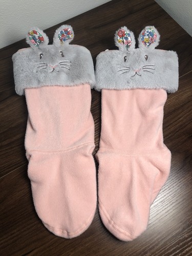 Mini Boden Teens Women Pink Plush Bunny Socks Easter Gift Size L