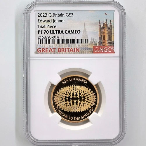 2023 Great Britain Edward Jenner £2 Gold Proof Coin NGC PF 70 UC Trial Piece!