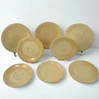 Homer Laughlin Fiesta Ware Ivory 8-Piece Lot Plates Saucers Vintage 1936–1951