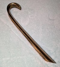 Vintage Solid Brass Curved Shoe Horn Heavy 11.5" Long