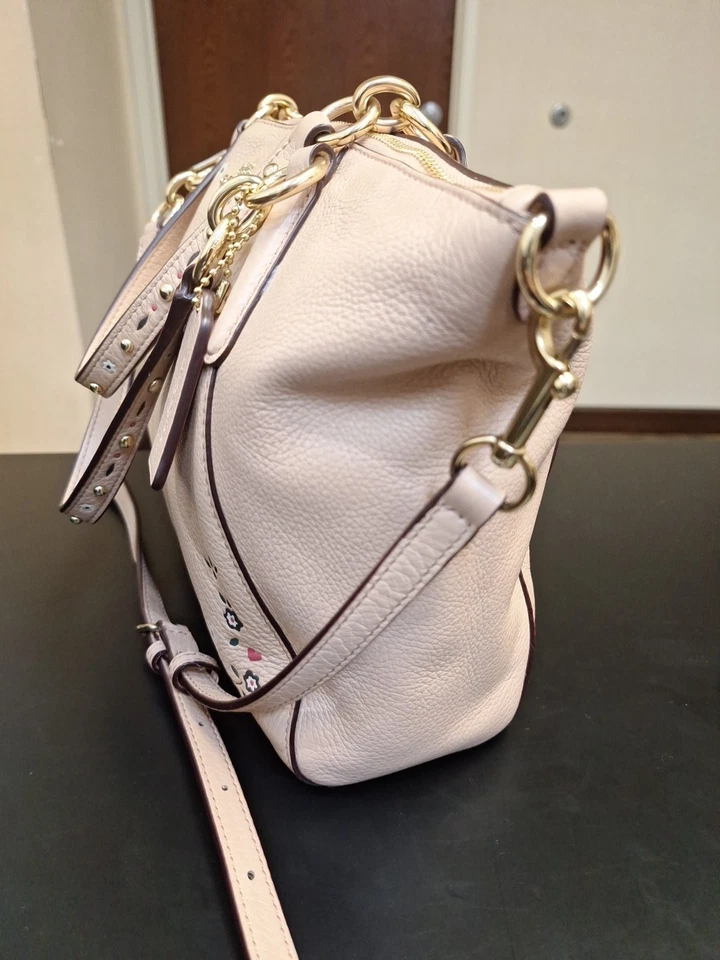Bolso Bandolera Coach Pequeño Kelsey Floral Desnudo Rosa Guijarro Cuero F24599 Foto 4 de 4
