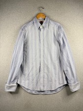 Robert Graham Shirt Mens Large Geometric Intricate Weave Pattern French Cuff