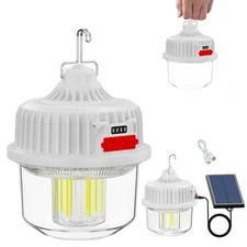 Solar Rechargeable LED Flashlight Power Camping Tent Light Torch Lantern Lamp US