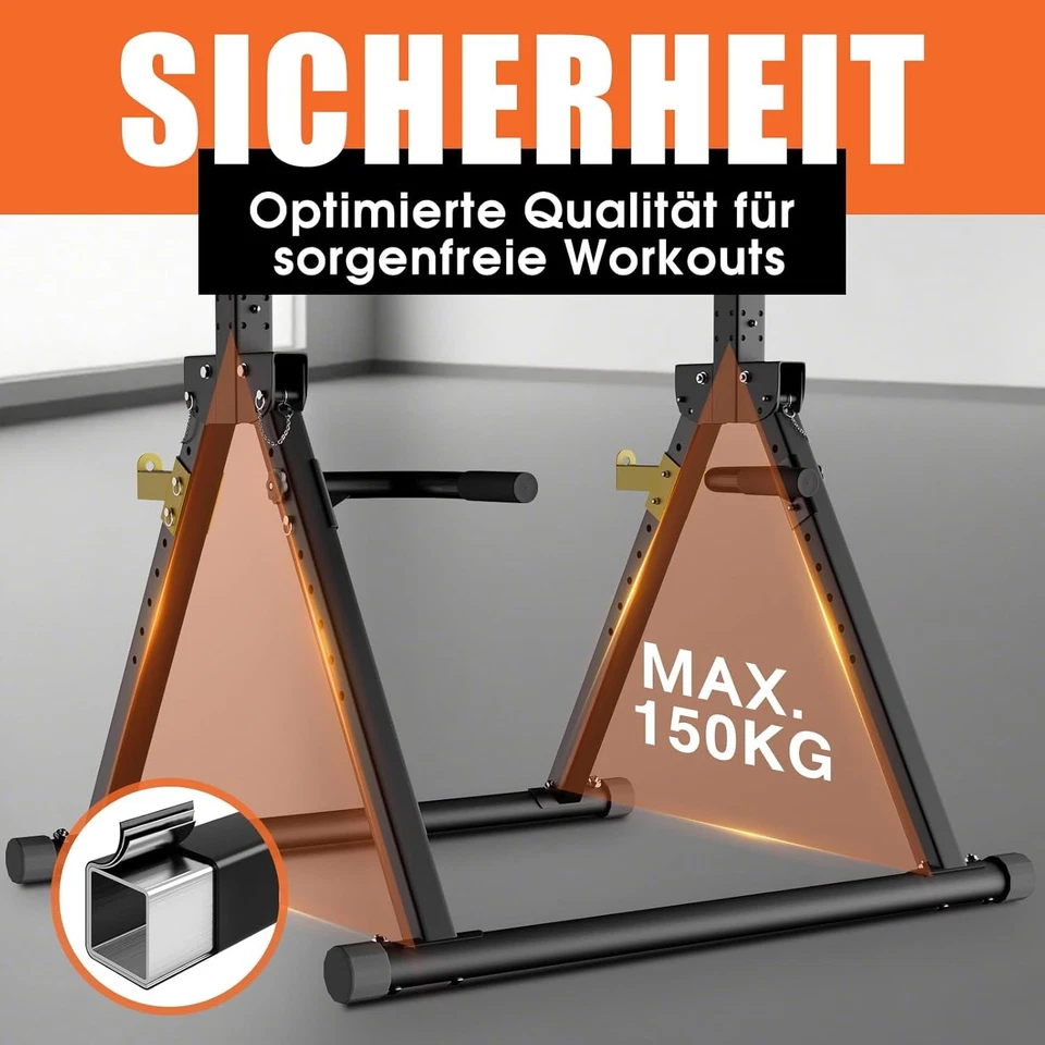 DH FitLife Power Tower Klimmzugturm Dip Station Faltbar 150kg Home Gym - Bild 4 von 4