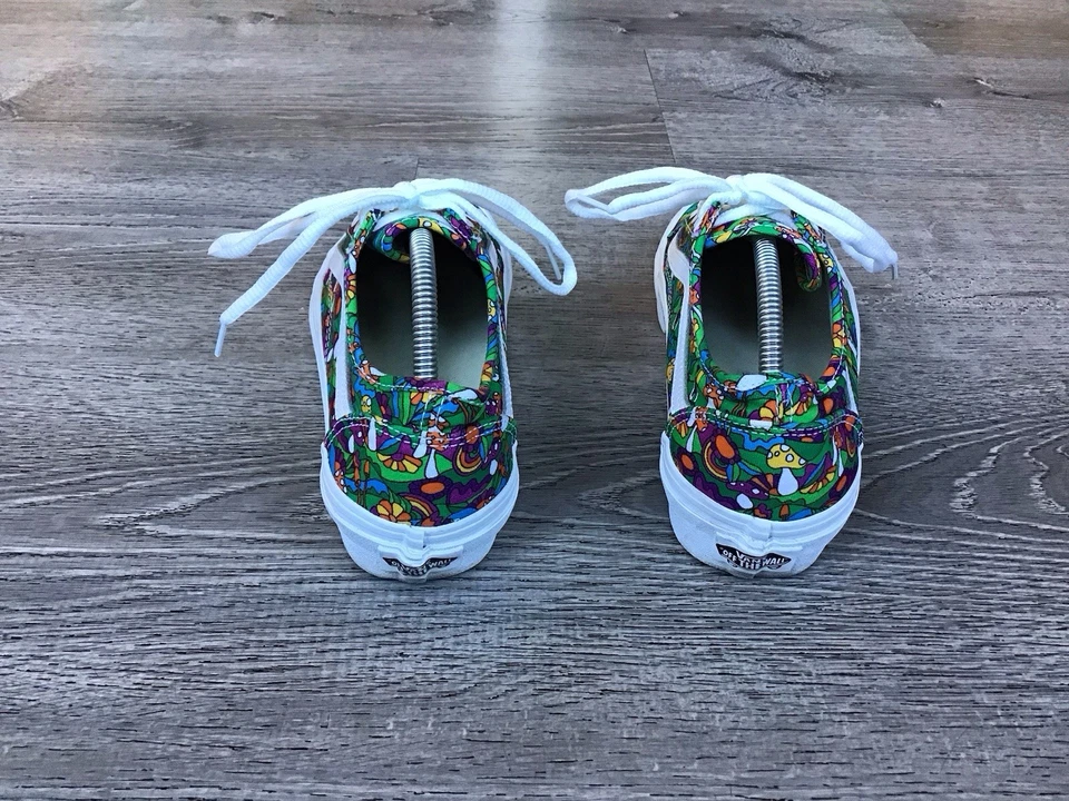 Vans Womens Size 7 Old Skool Shoes Psychedelic Floral & Mushroom Print Canvas - Image 3 of 4